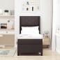 Preview: LED Boxspringbett mit Matratze Dunkelbraun 90x190 cm Stoff