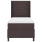Preview: LED Boxspringbett mit Matratze Dunkelbraun 90x190 cm Stoff