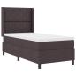 Preview: LED Boxspringbett mit Matratze Dunkelbraun 100x200 cm Stoff