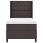 Preview: LED Boxspringbett mit Matratze Dunkelbraun 100x200 cm Stoff