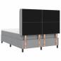Preview: LED Boxspringbett mit Matratze Hellgrau 160x200 cm Stoff