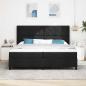 Preview: LED Boxspringbett mit Matratze Schwarz 200x200 cm Stoff