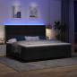Preview: LED Boxspringbett mit Matratze Schwarz 200x200 cm Stoff