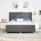 Preview: LED Boxspringbett mit Matratze Dunkelgrau 180x200 cm Stoff