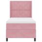 Preview: LED Boxspringbett mit Matratze Rosa 90x190 cm Samt