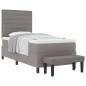 Preview: Boxspringbett mit Matratze & Bank Taupe 90x200 cm Stoff