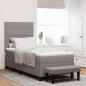 Preview: ARDEBO.de - Boxspringbett mit Kissen mit Kopfteil Taupe 90 x 200 cm Stoff