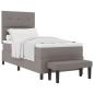 Preview: Boxspringbett mit Kissen mit Kopfteil Taupe 90 x 200 cm Stoff