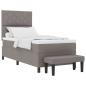 Preview: Boxspringbett mit Matratze & Bank Taupe 90x200 cm Stoff