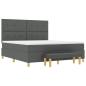 Preview: Boxspringbett mit Matratze & Bank Dunkelgrau 180x200 cm Stoff
