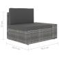 Preview: 8-tlg. Garten-Lounge-Set Poly Rattan Grau