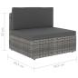 Preview: 8-tlg. Garten-Lounge-Set Poly Rattan Grau
