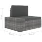 Preview: 10-tlg. Garten-Lounge-Set Poly Rattan Grau
