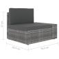 Preview: 10-tlg. Garten-Lounge-Set Poly Rattan Grau