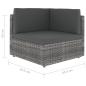 Preview: 10-tlg. Garten-Lounge-Set Poly Rattan Grau
