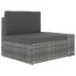 Preview: 11-tlg. Garten-Lounge-Set mit Kissen Grau Poly Rattan
