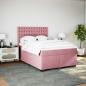 Preview: Boxspringbett mit Matratze Rosa 160x200 cm Samt
