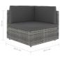 Preview: 7-tlg. Garten-Lounge-Set Poly Rattan Grau