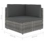 Preview: 9-tlg. Garten-Lounge-Set mit Kissen Grau Poly Rattan