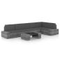 Preview: ARDEBO.de - 6-tlg. Garten-Lounge-Set mit Kissen Grau Poly Rattan