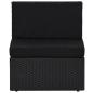 Preview: 8-tlg. Garten-Lounge-Set mit Kissen Schwarz Poly Rattan