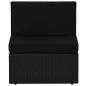 Preview: 9-tlg. Garten-Lounge-Set mit Kissen Schwarz Poly Rattan