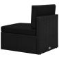 Preview: 9-tlg. Garten-Lounge-Set mit Kissen Schwarz Poly Rattan