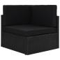 Preview: 9-tlg. Garten-Lounge-Set mit Kissen Schwarz Poly Rattan