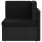 Preview: Modulares Sofa-Eckteil Poly Rattan Schwarz