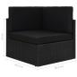 Preview: Modulares Sofa-Eckteil Poly Rattan Schwarz