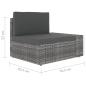 Preview: 8-tlg. Garten-Lounge-Set mit Kissen Grau Poly Rattan