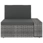 Preview: 5-tlg. Garten-Lounge-Set mit Kissen Grau Poly Rattan