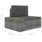 Preview: 5-tlg. Garten-Lounge-Set mit Kissen Grau Poly Rattan
