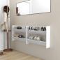 Preview: ARDEBO.de - Wand-Schuhschränke 2 Stk. Weiß 80x18x60 cm Holzwerkstoff
