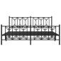 Preview: Metallbett ohne Matratze mit Fußteil Schwarz 180x200 cm