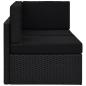 Preview: Modulares 2-Sitzer-Sofa Poly Rattan Schwarz