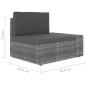 Preview: 8-tlg. Garten-Lounge-Set mit Kissen Grau Poly Rattan