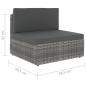 Preview: 8-tlg. Garten-Lounge-Set mit Kissen Grau Poly Rattan