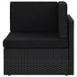 Preview: 7-tlg. Garten-Lounge-Set Poly Rattan Schwarz