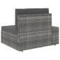 Preview: 9-tlg. Garten-Lounge-Set Poly Rattan Grau