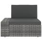 Preview: 5-tlg. Garten-Lounge-Set mit Kissen Grau Poly Rattan