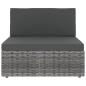 Preview: 11-tlg. Garten-Lounge-Set mit Kissen Grau Poly Rattan