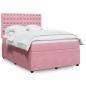 Preview: ARDEBO.de - Boxspringbett mit Matratze Rosa 160x200 cm Samt