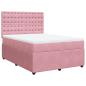 Preview: Boxspringbett mit Matratze Rosa 160x200 cm Samt