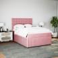 Preview: Boxspringbett mit Matratze Rosa 160x200 cm Samt