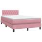 Preview: Boxspringbett mit Matratze Rosa 120x220 cm Samt