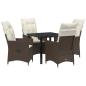 Preview: 5-teiliges Garten-Esszimmer-Set mit Kissen Braun Poly Rattan