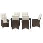 Preview: 7-teiliges Garten-Esszimmer-Set mit Kissen braun Poly-Rattan
