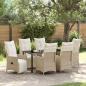 Preview: ARDEBO.de - 7-teiliges Garten-Set mit Kissen Beige Poly-Rattan