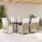 Preview: 7-teiliges Garten-Set mit Kissen Beige Poly-Rattan